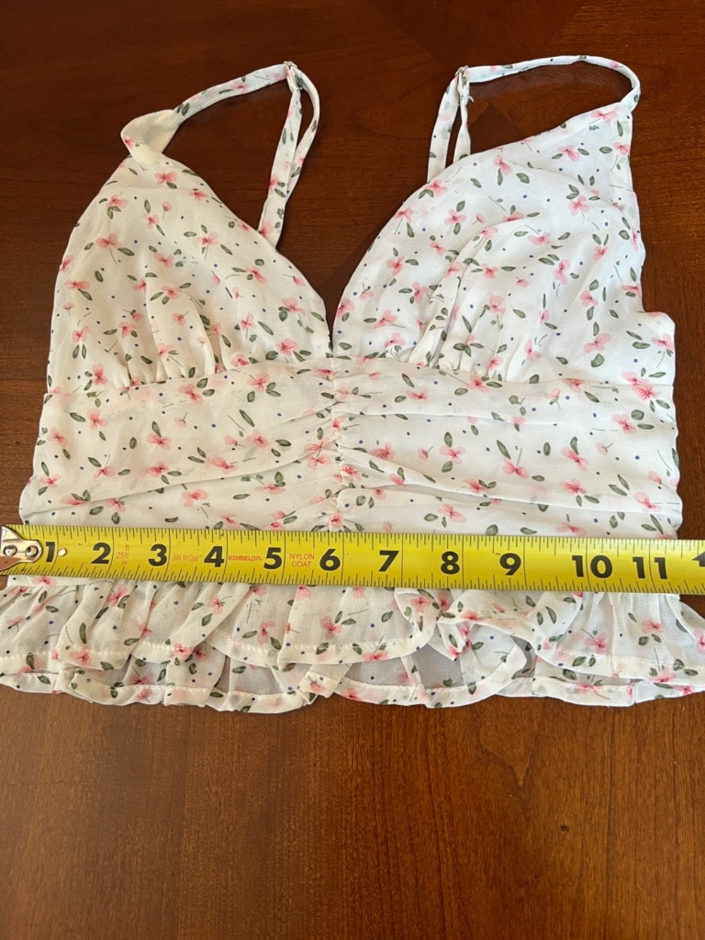 Princess Polly White Floral Ruffle Crop Top - Picture 6 of 6
